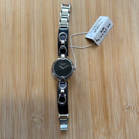Coach Chrystie Watch With 30mm Black Face With DarkBrown Bangle Bracelet. - Picture 2 of 7